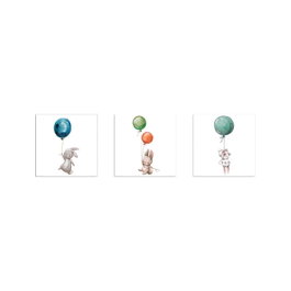 Wallity FAH11 Conjunto de 3 Cuadros Decorativos sobre Lienzo Multicolor de 30 x 30 cm
